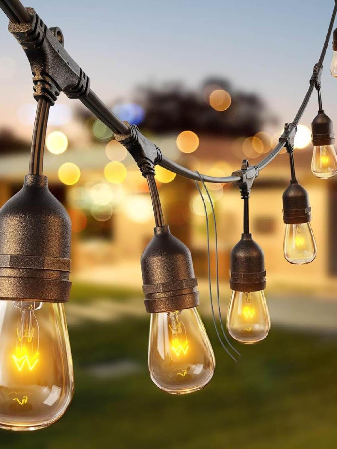 8 FT Outdoor String Lights Commercial Grade Weatherproof Strand